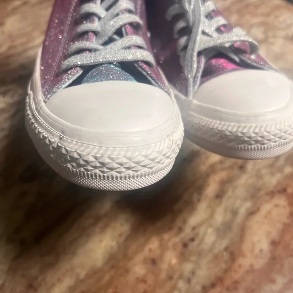 Converse Glittery High-Tops purple with White Shoes tenis sneaker - Picture 9 of 9